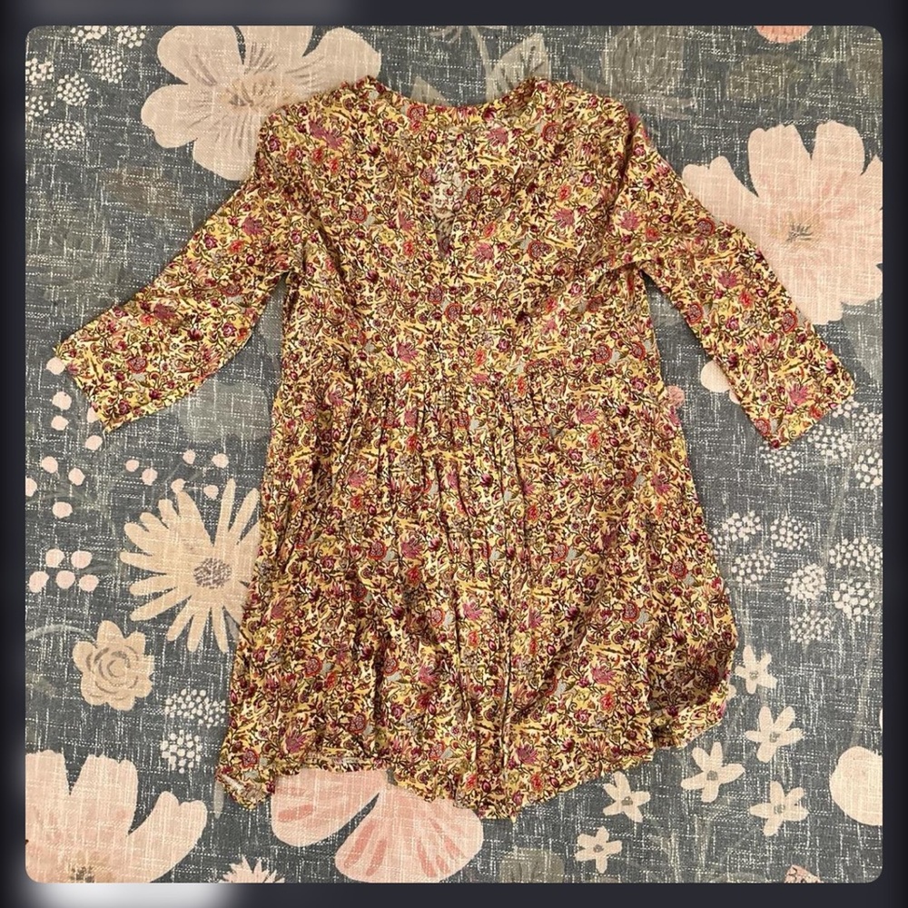J.O.A. Floral Dress - Red and Yellow